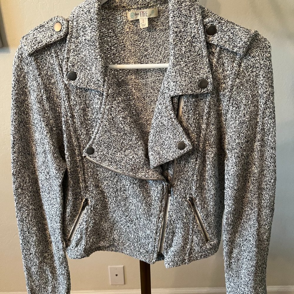 Love, Fire Grey Military Style Crop Jacket